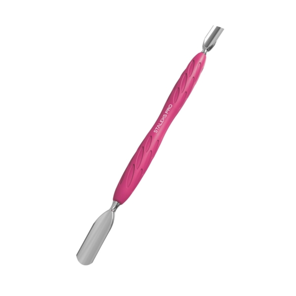 STALEKS Manicure Pusher Gummy with Silicone Handle UNIQ 10 TYPE 1 (rounded wide and rounded narrow pusher)