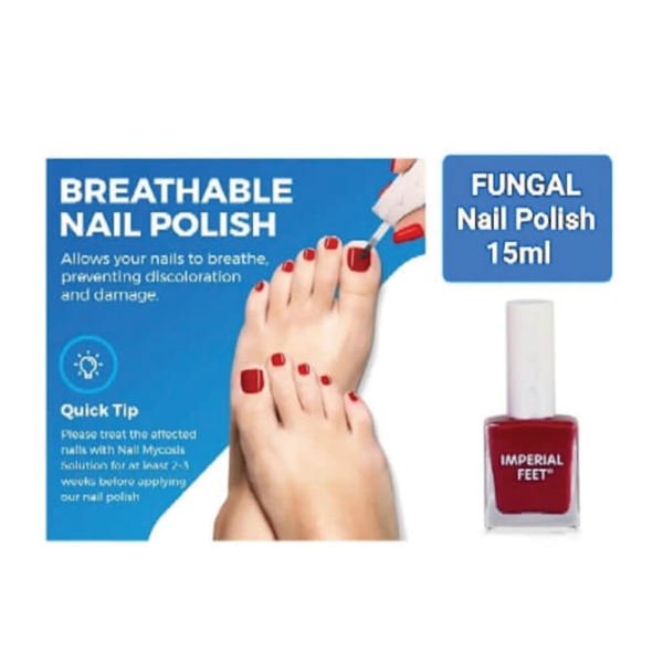 Imperial Feet Fungal Nails Polish Red 15ml – Βερνίκι για θεραπεία μυκητιασικών νυχιών, κατάλληλο για διαβητικούς & εγκύους.