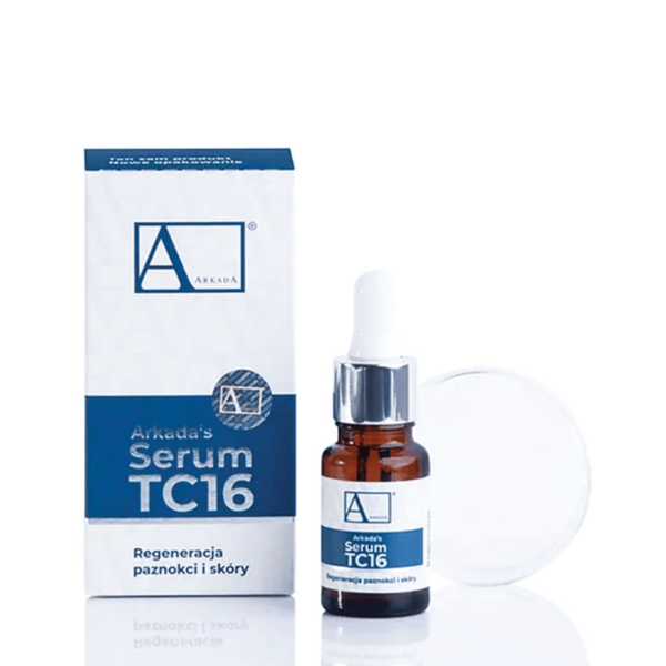 Συσκευασία του Arkada's Nail Serum Ορός Νυχιών TC16, ορός για ανάπλαση νυχιών και δέρματος, 11ml.