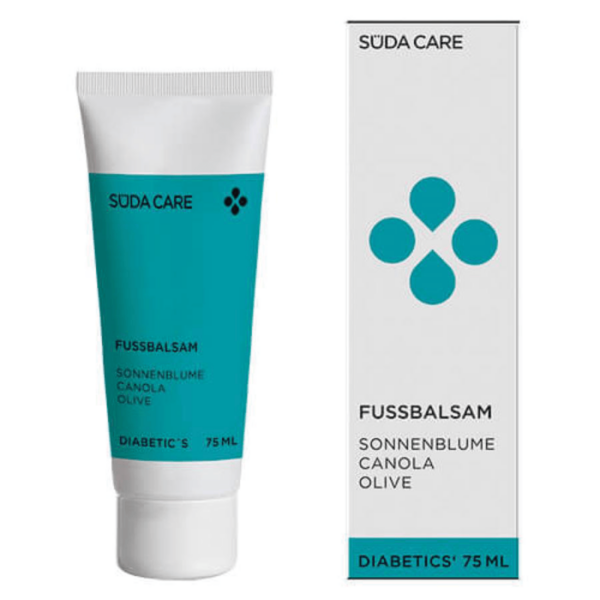 Süda Care Diabetics Foot Balsam 75ml - Βάλσαμο ποδιών σε σωληνάριο και κουτί.