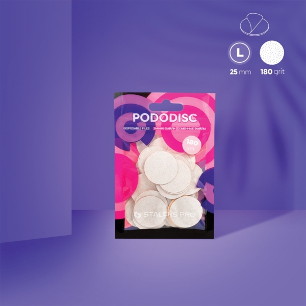 Συσκευασία 50 ανταλλακτικών pads STALEKS PODODISC L 180 Grit.