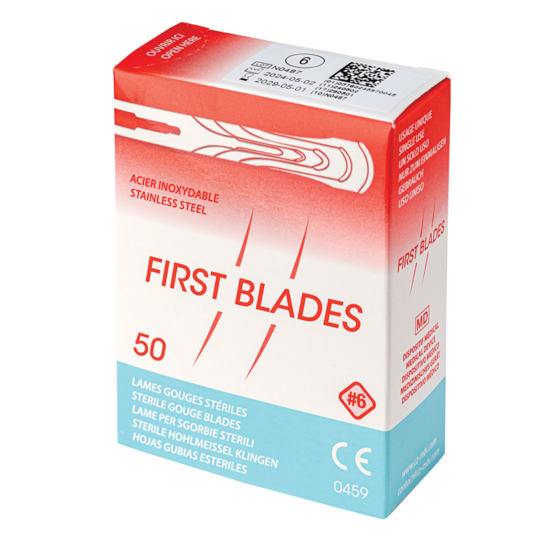 Λεπίδες gouge #6 First Blades σε συσκευασία 50 τεμαχίων – αποστειρωμένες και μίας χρήσης