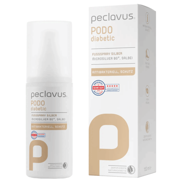 Peclavus PODOdiabetic Silver Foot Spray 150ml μαζί με εξωτερική συσκευασία