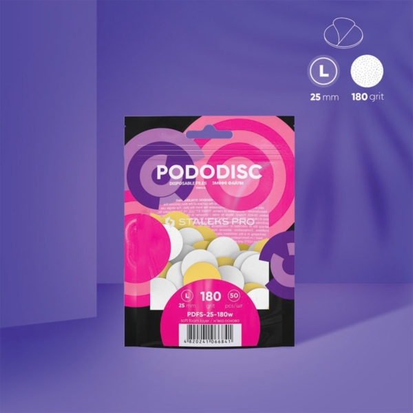 Πακέτο STALEKS με 50 foam pads PODODISC 20mm 180 grit