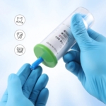Χρήση μπλε microbrush με dispenser σε επαγγελματική ποδολογική διαδικασία
