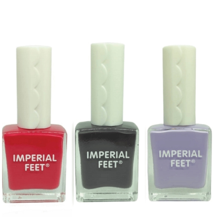 Imperial Feet Σετ 3 θεραπευτικών βερνικιών για μύκητες νυχιών – coral coffee lavender