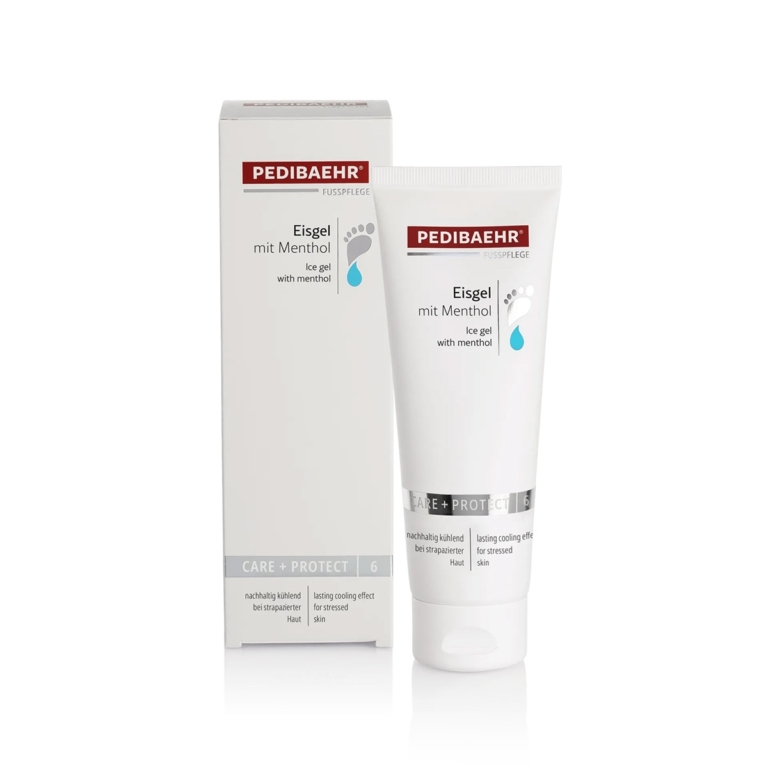 PEDIBAEHR Ice Gel με Μενθόλη 125ml – Κουτί και σωληνάριο για δροσιά στα πόδια