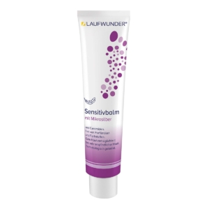 Σωληνάριο Laufwunder Sensitivbalm 75ml, ενυδατικό και καταπραϋντικό βάλσαμο για ευαίσθητο, ξηρό ή με τάση για έκζεμα δέρμα, με μικροσωματίδια αργύρου και κεραμίδια.