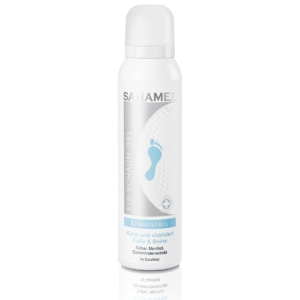 SanaMed Ice-Crackling Spray Eiskristall 150ml – Δροσιστικό spray ποδιών με φασκόμηλο, εκχύλισμα φλοιού δρυός και μενθόλη, για ζεστά και κουρασμένα πόδια