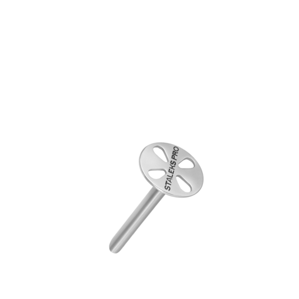 Παρουσίαση STALEKS PRO PODODISC XS EXPERT 10mm με μακρύ στέλεχος και ανταλλακτικά pads 180 grit για επαγγελματικό πεντικιούρ.