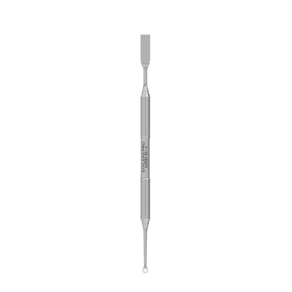 Επαγγελματικό σπρωχτηράκι STALEKS EXPERT 51 TYPE 1, μεταλλικό, σε κάθετη θέση, με ίσιο pusher στην επάνω άκρη και κυκλική θηλιά στην κάτω άκρη, σε λευκό φόντο.