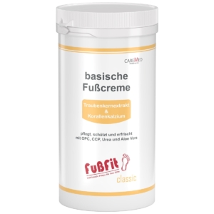 CareMed FußFit Αλκαλική Κρέμα Ποδιών & Γαμπών Καμπίνας 450ml – δοχείο προϊόντος
