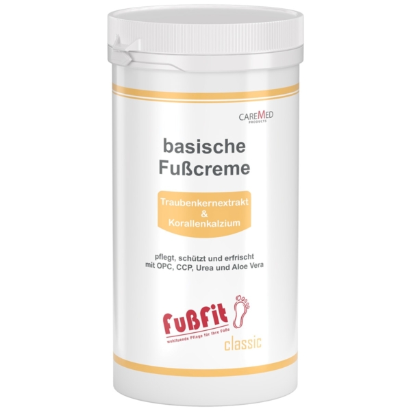 CareMed FußFit Αλκαλική Κρέμα Ποδιών & Γαμπών Καμπίνας 450ml – δοχείο προϊόντος