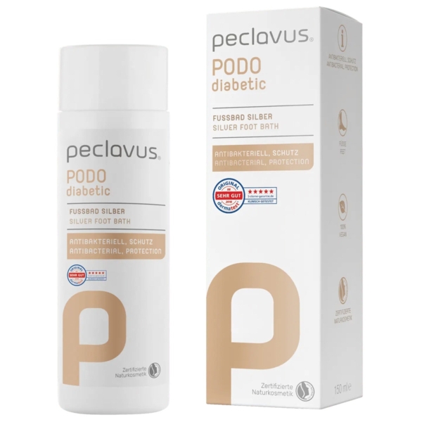 PECLAVUS® PODOdiabetic Ποδόλουτρο με Άργυρο 150ml – προϊόν με συσκευασία