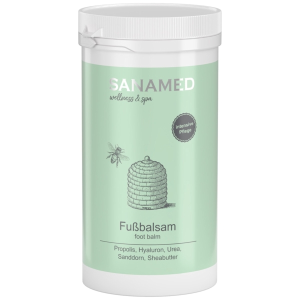 Sanamed Fußbalsam 450ml με Πρόπολη & Υαλουρονικό – Βάλσαμος ποδιών καμπίνας για επαγγελματική χρήση