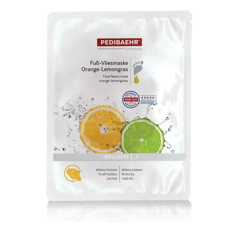 Συσκευασία μάσκας ποδιών PEDIBAEHR Orange-Lemongrass 1 ζευγάρι
