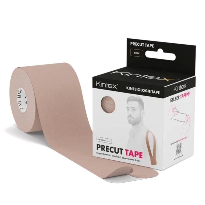 Kintex Precut Kinesiotape Μπεζ σε συσκευασία με ρολό 5 cm x 25 cm