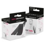 Kintex Precut Kinesiotape Μαύρη σε συσκευασία – προκομμένα τεμάχια 5 cm x 25 cm