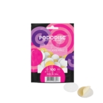 Συσκευασία STALEKS PODODISC 100 grit με δύο foam pads μπροστά, ένα λευκό και ένα διπλωμένο.