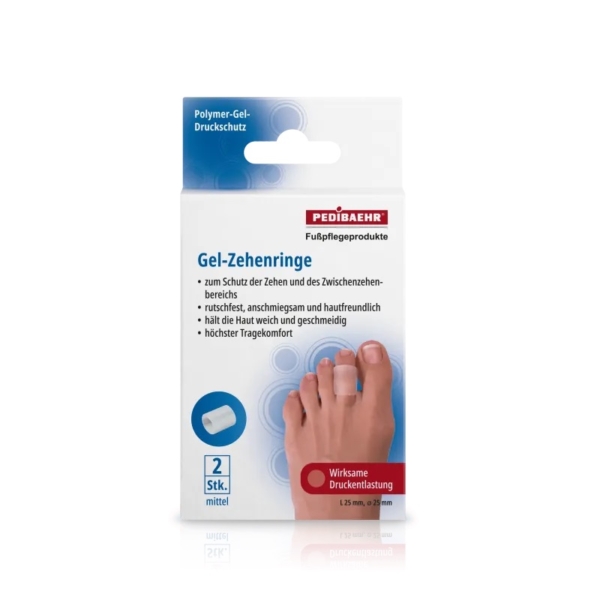 Συσκευασία PEDIBAEHR Gel-Zehenringe Medium 2 τεμάχια
