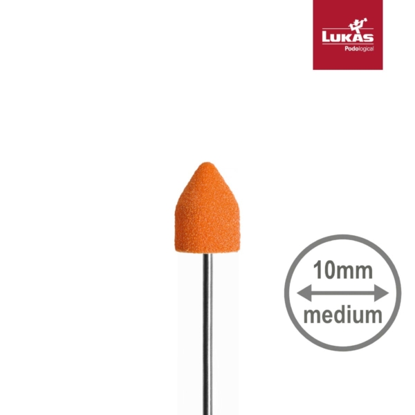 LUKAS SK PODO Καπελάκια Ποδολογίας 10mm 150 Grit Μυτερά Πορτοκαλί