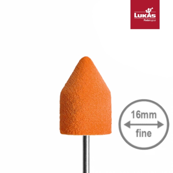 LUKAS SK PODO Καπελάκια Ποδολογίας 16mm 320 Grit Μυτερά Πορτοκαλί