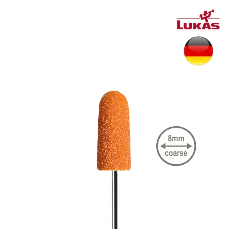 LUKAS SK PODO Καπελάκια Ποδολογίας 8mm 80 Grit Κωνικά Πορτοκαλί