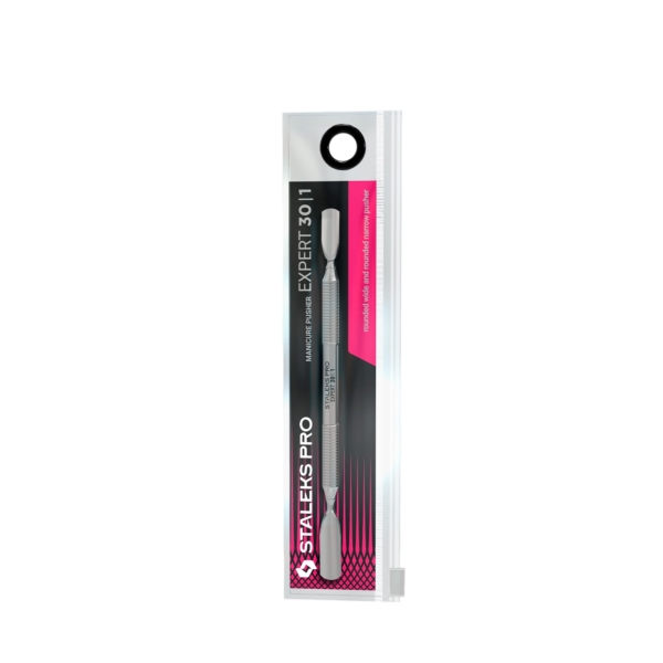 Επίσημη συσκευασία του Staleks Pro Expert 30 Type 1 Manicure Pusher.