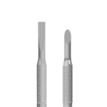 Λεπτομέρεια του λοξού άκρου και του ευθέος ορθογώνιου pusher του Staleks Pro Expert 90/5.