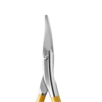 Λεπτομέρεια των στρογγυλεμένων λεπίδων του βρεφικού ψαλιδιού Staleks SBC-11/8.