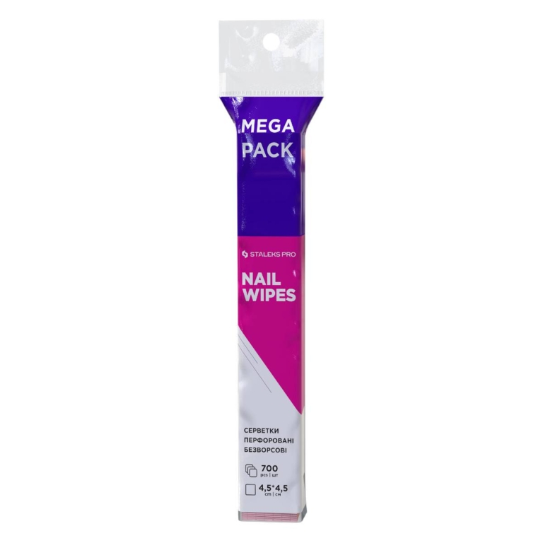 Συσκευασία STALEKS PRO EXPERT Nail Wipes Mega Pack 700τμχ χωρίς χνούδι 45x45mm