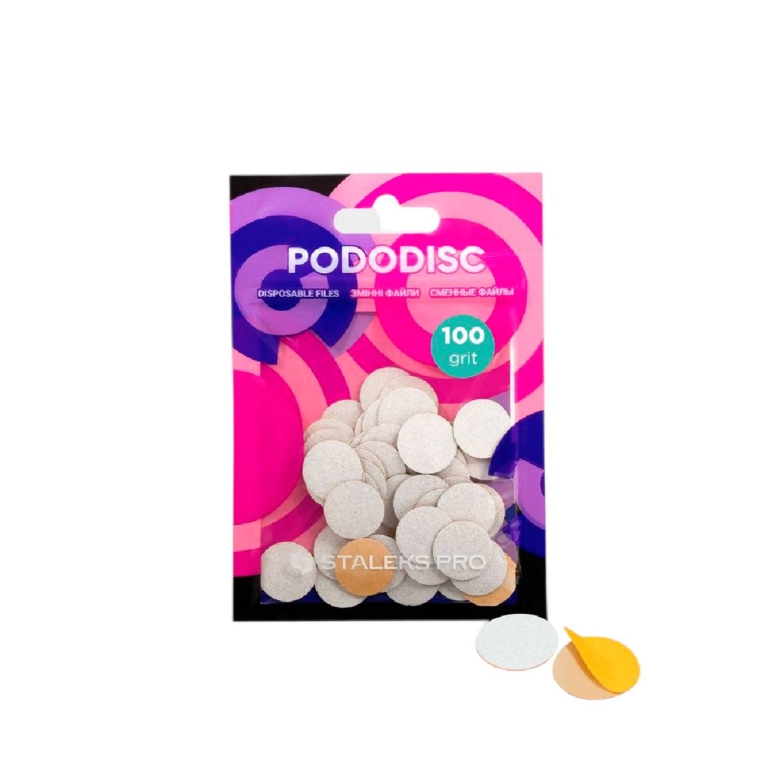 STALEKS PRO Ανταλλακτικά Pads PODODISC S 15mm 100 Grit PDFS-15-100w σε συσκευασία 50 τεμαχίων