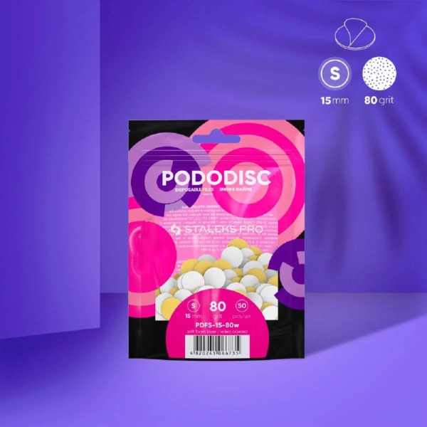 STALEKS PRO PODODISC S 15mm 80 Grit PDFS-15-80w ανταλλακτικά pads ποδολογικού δίσκου σε συσκευασία