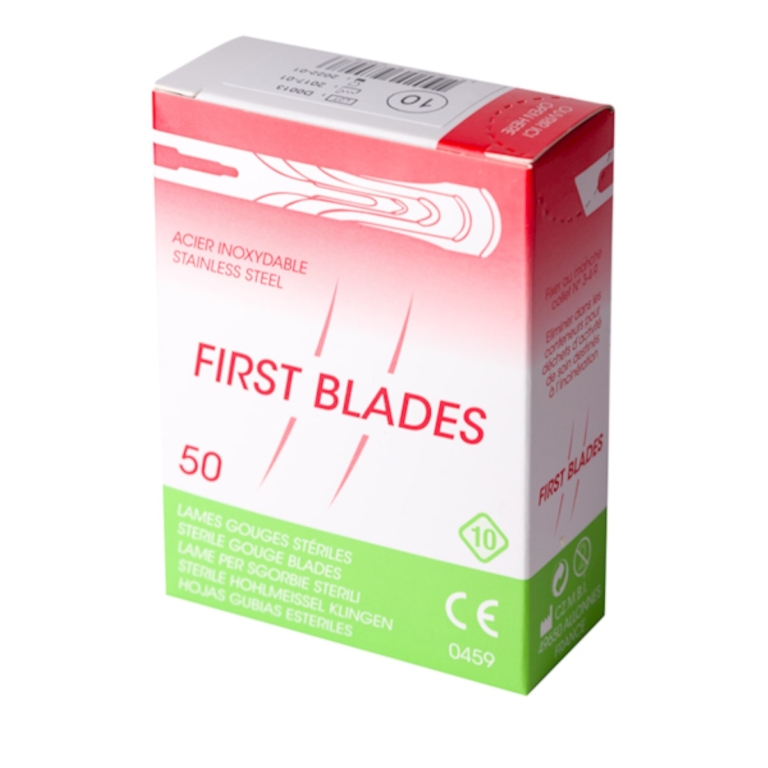 Συσκευασία First Blades λεπίδες κοίλης σμίλης #10 για ποδολογική χρήση, 50 τεμάχια
