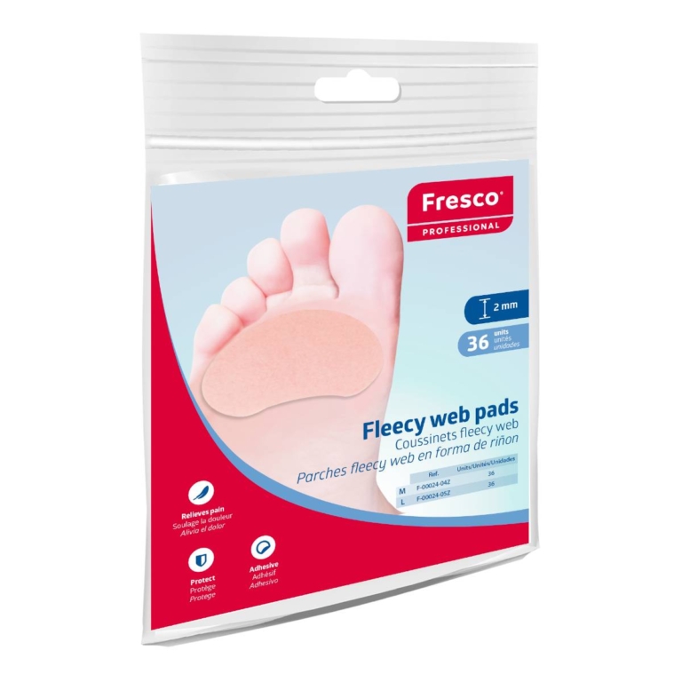 Συσκευασία Fresco Fleecy Web Pads με 36 αυτοκόλλητα ανατομικά επιθέματα ποδολογίας μέγεθος L