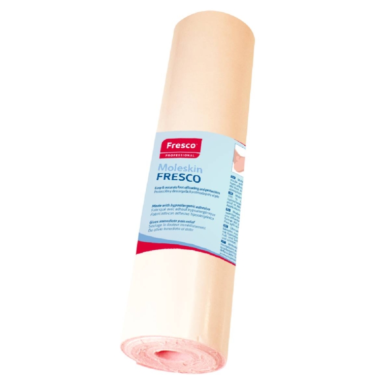 Fresco Moleskin μπεζ αυτοκόλλητο προστατευτικό επίθεμα ποδιού σε ρολό 3m x 25cm
