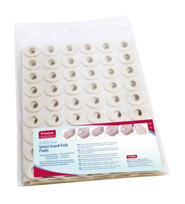 Συσκευασία Fresco Oval Felt Pad 2mm με 216 οβάλ αυτοκόλλητα επιθέματα τσόχας μέγεθος L