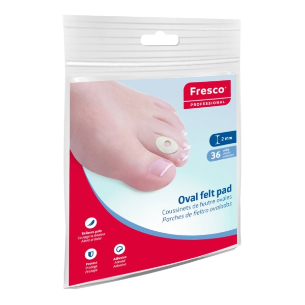 Συσκευασία Fresco Oval Felt Pad 2mm με 36 οβάλ αυτοκόλλητα επιθέματα τσόχας