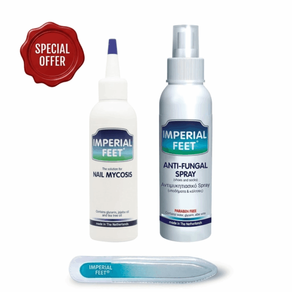 Imperial Feet σετ μυκητίασης νυχιών με Nail Mycosis, Anti-Fungal Spray και γυάλινη λίμα