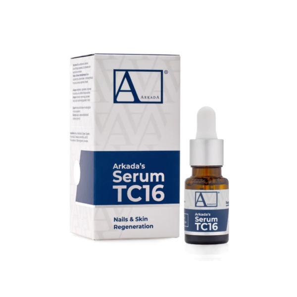 Arkada’s Serum TC16 11ml — κουτί και φιαλίδιο με πιπέτα.