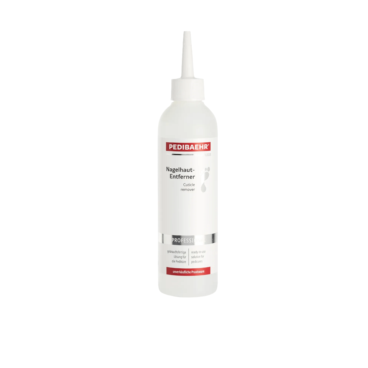 pedibaehr-cuticle-remover-front-10898 PEDIBAEHR Professional Cuticle remover 250ml, μπροστινή όψη φιάλης.
