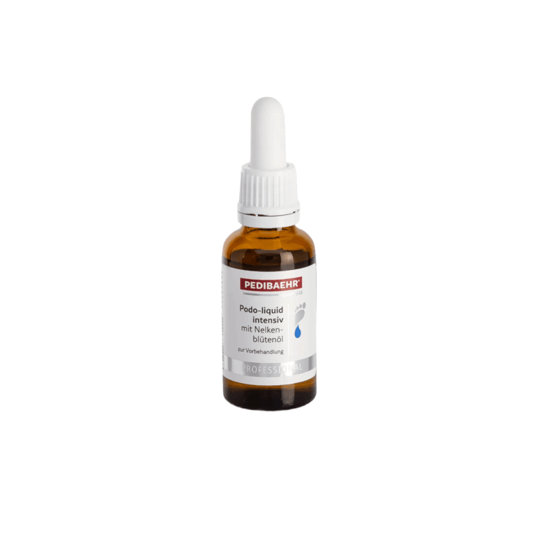 Φιαλίδιο PEDIBAEHR Podo-liquid intensiv 30ml με λευκή πιπέτα.