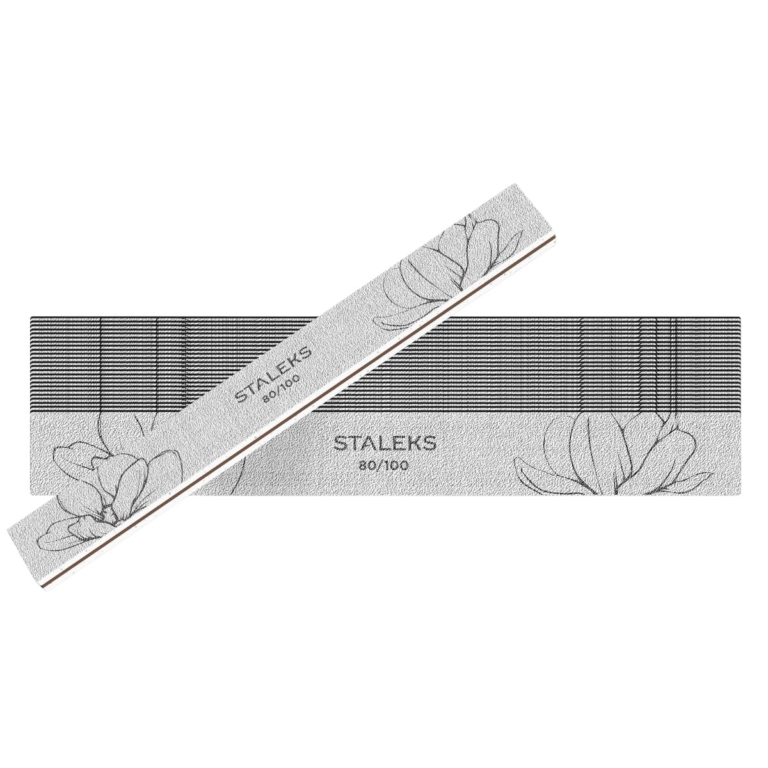Ίσια λίμα νυχιών STALEKS PRO EXPERT 20 80/100 με στοίβα λιμών.