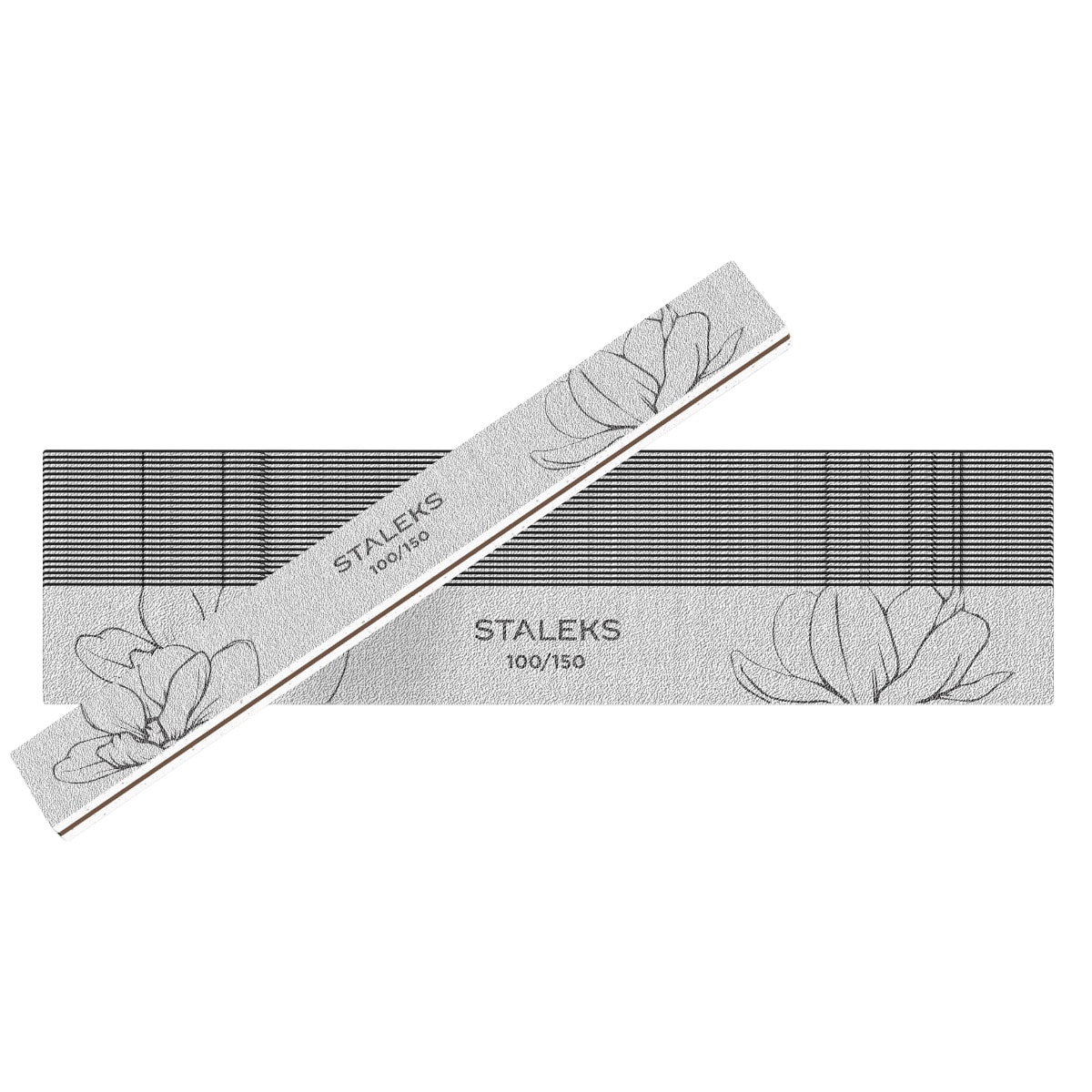 staleks-pro-lima-nychion-isia-expert-stoiva-nfe-20-100-150-25 Στοίβα από ίσιες λίμες STALEKS 100/150 grit και μία λίμα σε διαγώνια θέση.